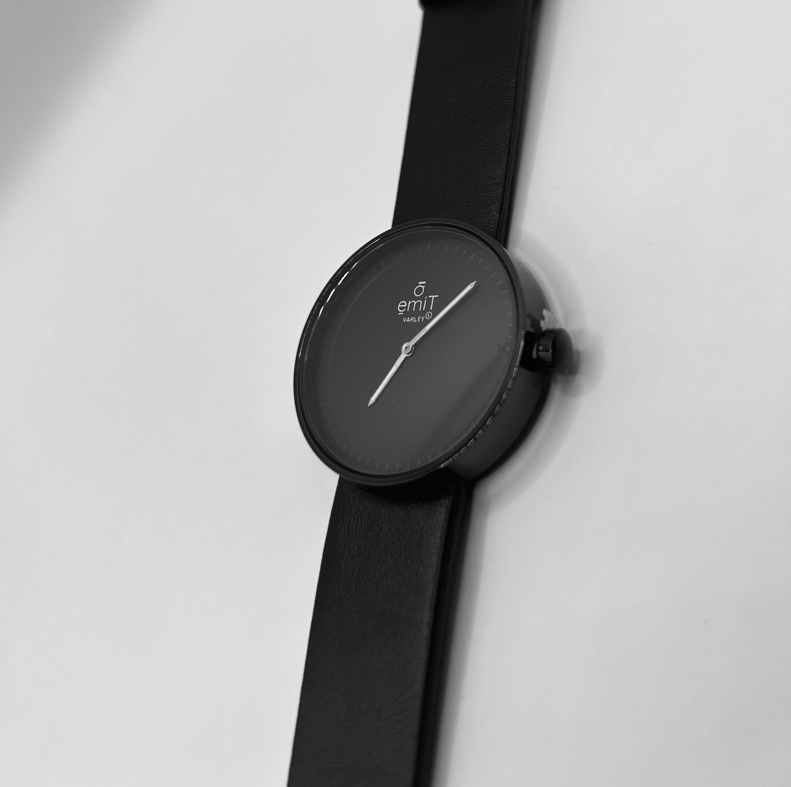 black dial black strap luminous